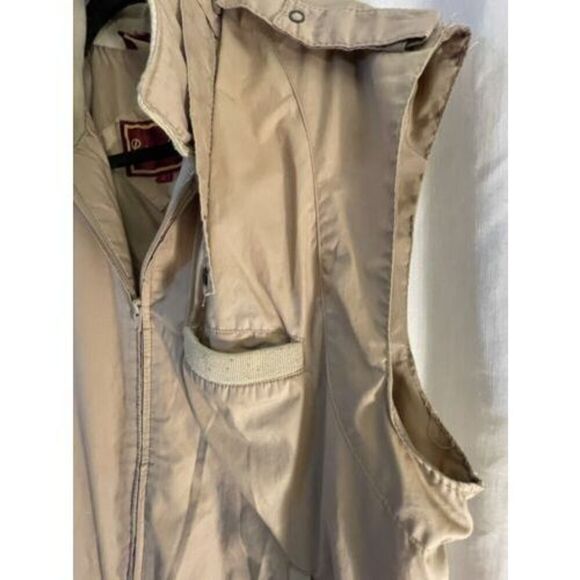 Vintage Windbreaker Vest *Like Members Only-Private Club-Khaki Sleeveless Large - Picture 4 of 7